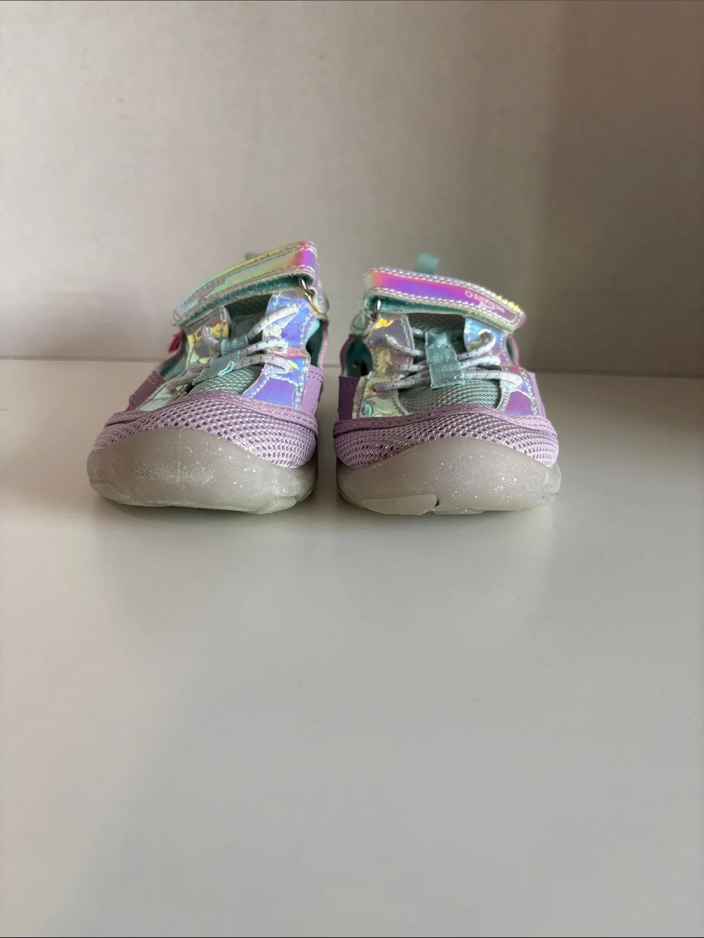OshKosh B'gosh Purple Iridescent Hook-and-Loop Sandals